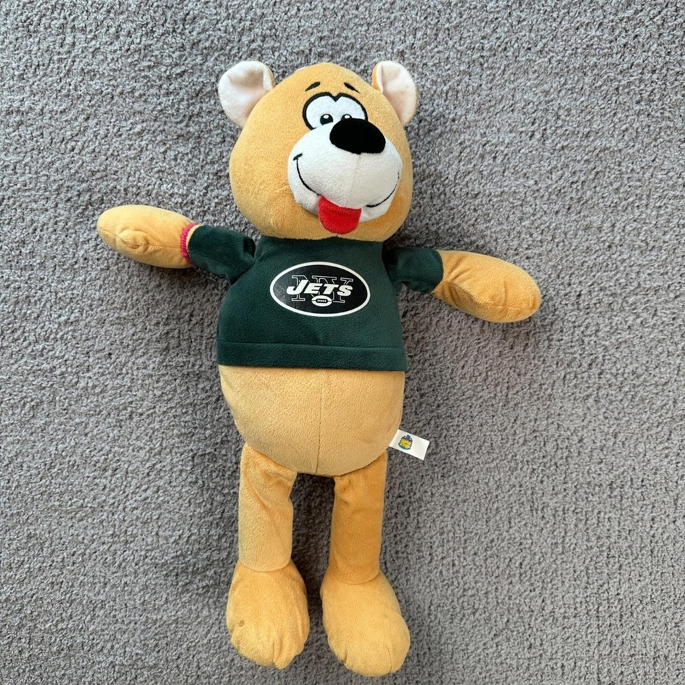 Vintage New York Jets NFL Plush Bear Good Stuff Green Jersey 21 Inch